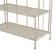 Modern Plant Stand with 3 Tier Shelves | Scrolled Floral White Metal BM335553