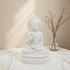 Enlightened Meditating Divine Buddha Statue | White Resin | 14"