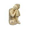 Decorative Resting Buddha Figurine | Antique Beige Resin | 14’’ BM335566