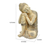 Decorative Resting Buddha Figurine | Antique Beige Resin | 14’’ BM335566
