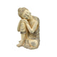 Decorative Resting Buddha Figurine | Antique Beige Resin | 14"
