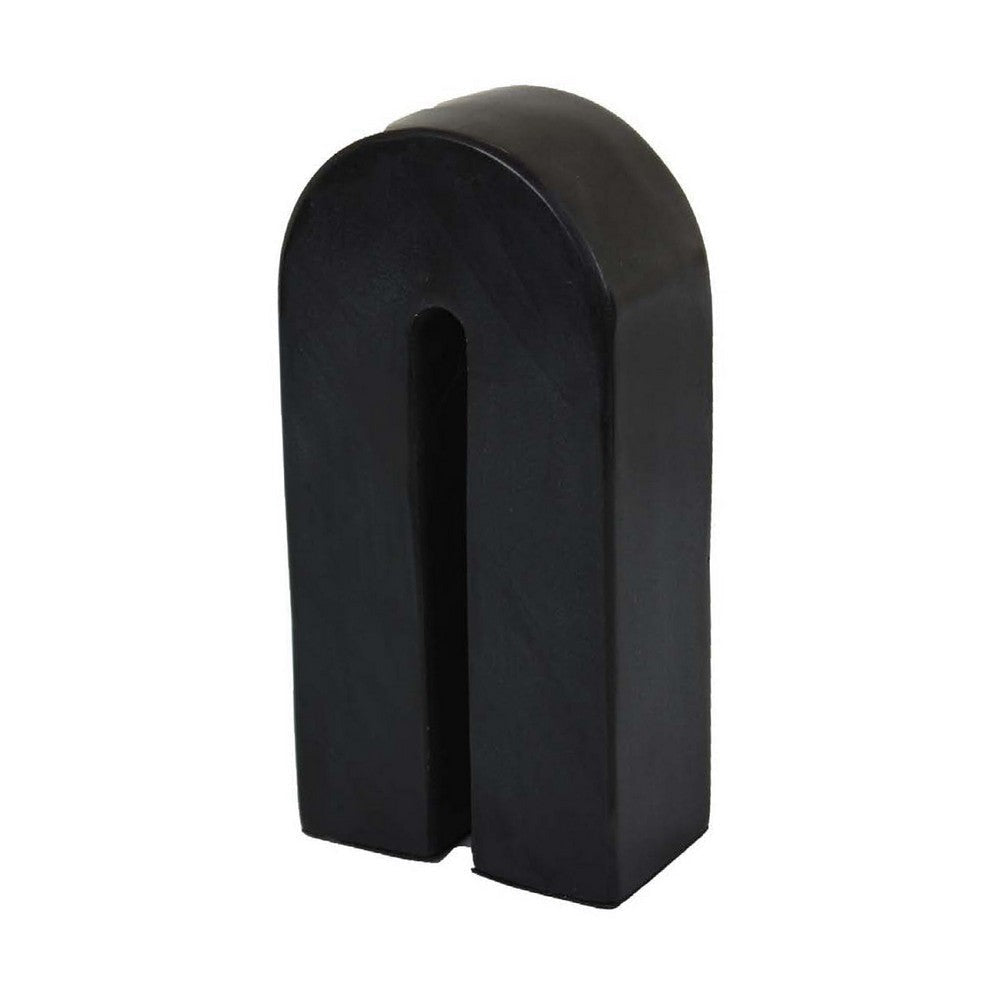 Modern Decorative Arch Sculpture in Matte Black Solid Marble | 8’’ BM335575
