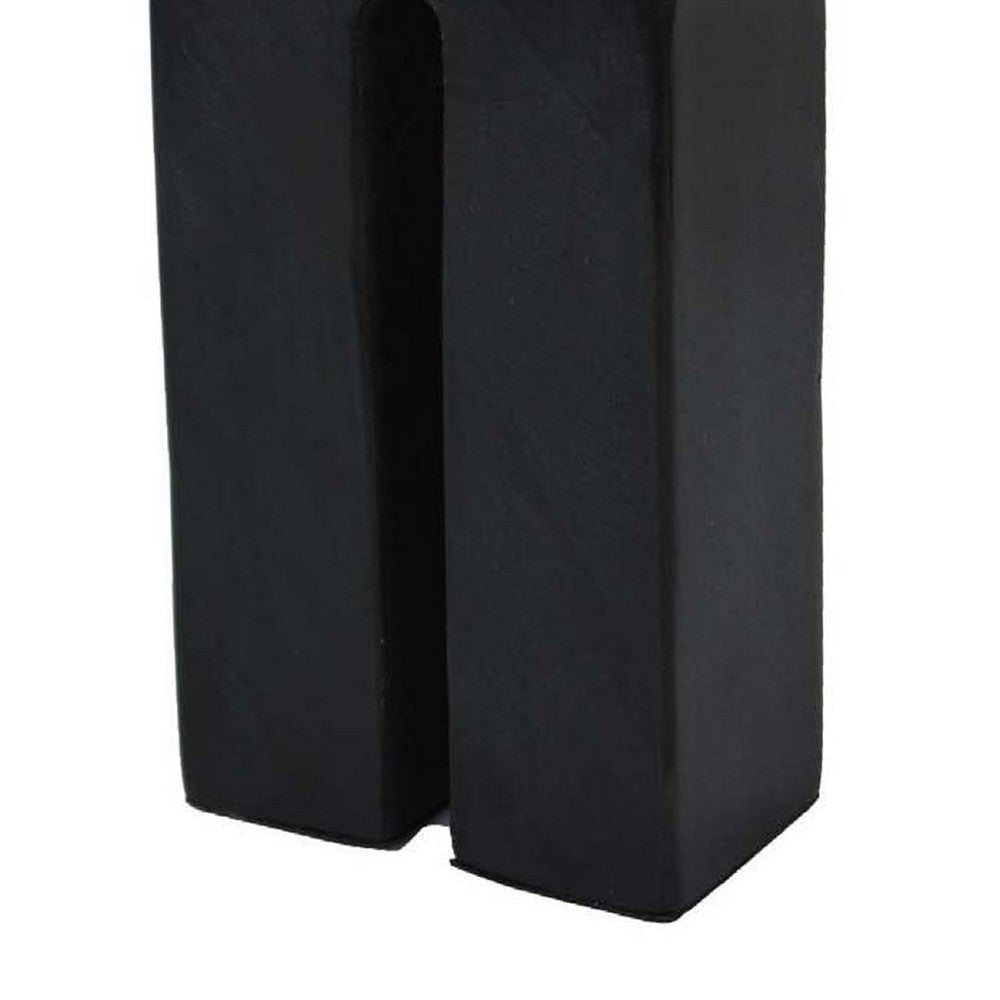 Modern Decorative Arch Sculpture in Matte Black Solid Marble | 8’’ BM335575