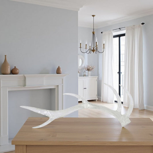 Decorative Antler Sculpture | Rustic Accent Rustic | 23" Clear Resin