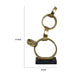Lo Abstract Interlinked Ring Sculpture | Solid Black Base | Gold Metal