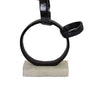 Lo Abstract Interlinked Ring Sculpture | Solid White Base Black Metal