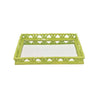 Aeny Accessory Tray with Mirror | 20" | Bamboo Look Lime Green Resin