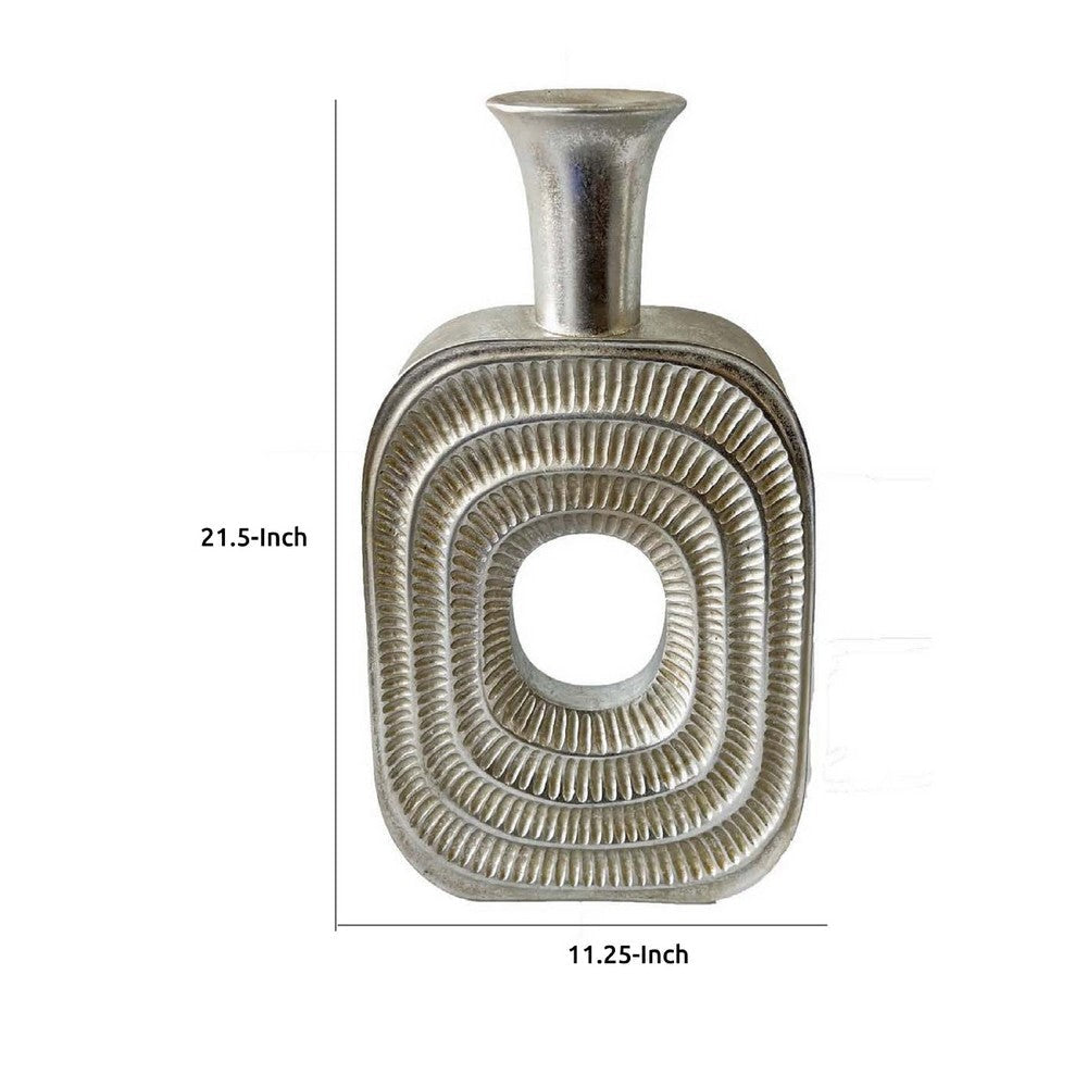 Peny Decorative Flower Vase | 22’’ | Narrow Neck | Silver Resin Base BM335588