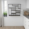 Ryl Storage Wall Rack | 30" Asymmetry Open Shelves | Black Metal