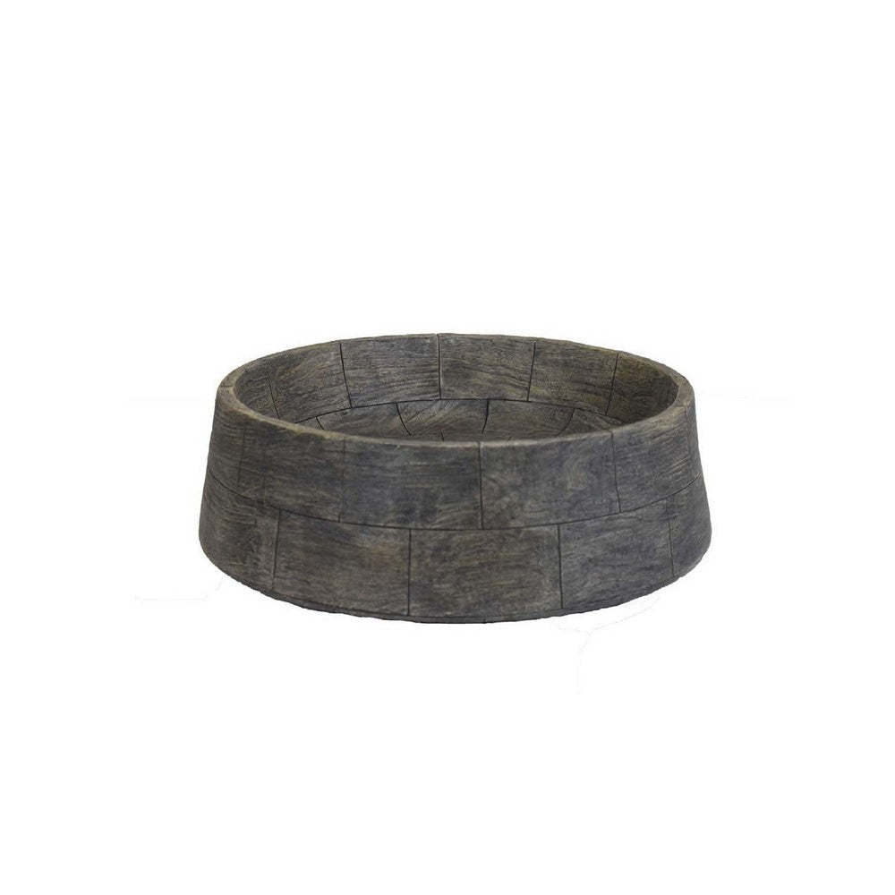 Rimy Large Accessory Bowl | 14" Charcoal Black and Gray Resin