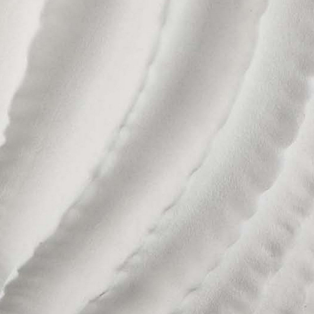 Velz Decorative Flower Vase | 18’’ Wavy Shape | Matte White Ceramic BM335606