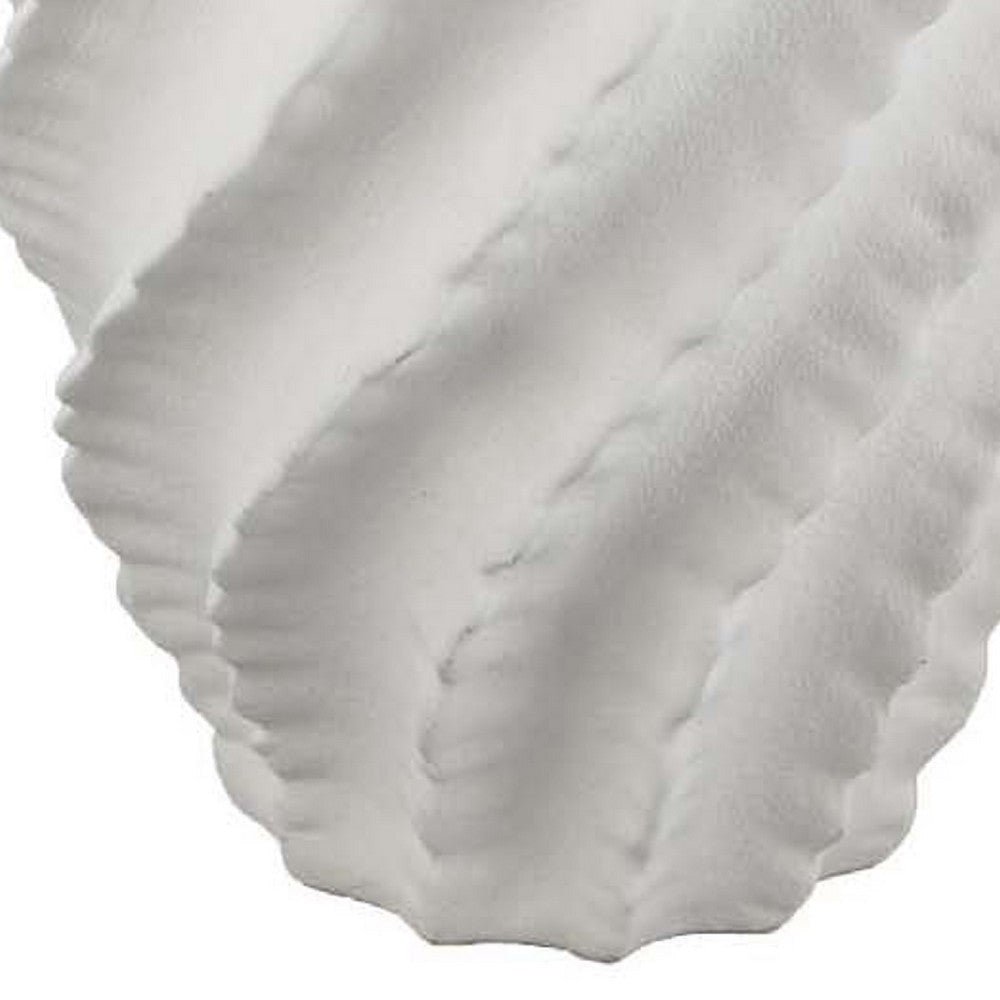 Velz Decorative Flower Vase | 18’’ Wavy Shape | Matte White Ceramic BM335606