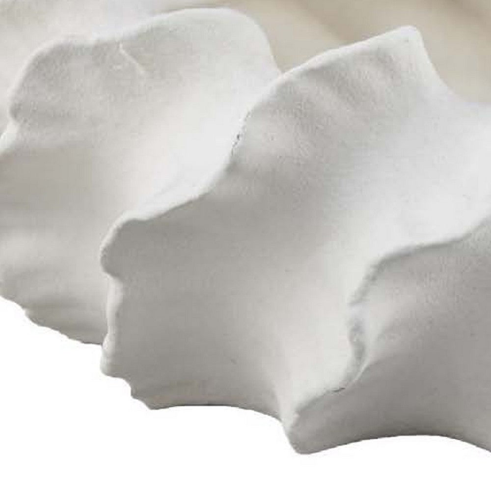 Velz Decorative Planter | 16" Wavy Edge | Matte White Ceramic