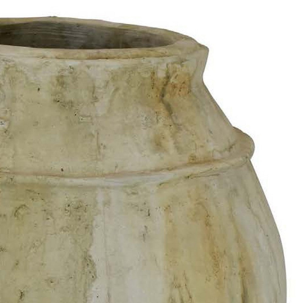 Sye Garden Planter | 23’’ Round Shape Pot | Earthy Beige Terracotta