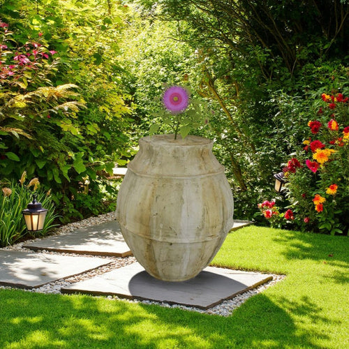 Sye Garden Planter | 23" Round Shape Pot | Earthy Beige Terracotta