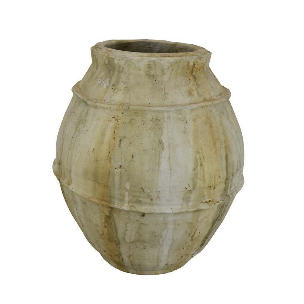 Sye Garden Planter | 23" Round Shape Pot | Earthy Beige Terracotta