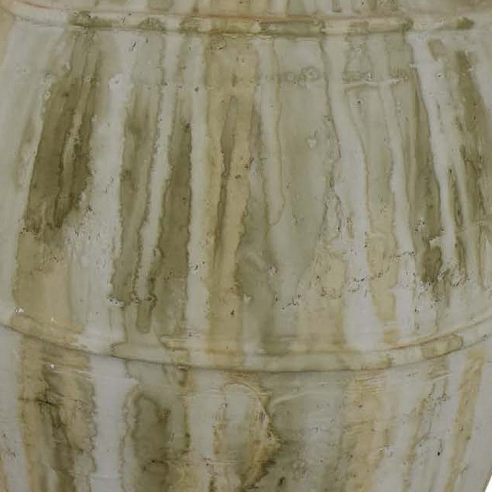 Sye Garden Planter | 29’’ Tall Round Pot | Earthy Beige Terracotta