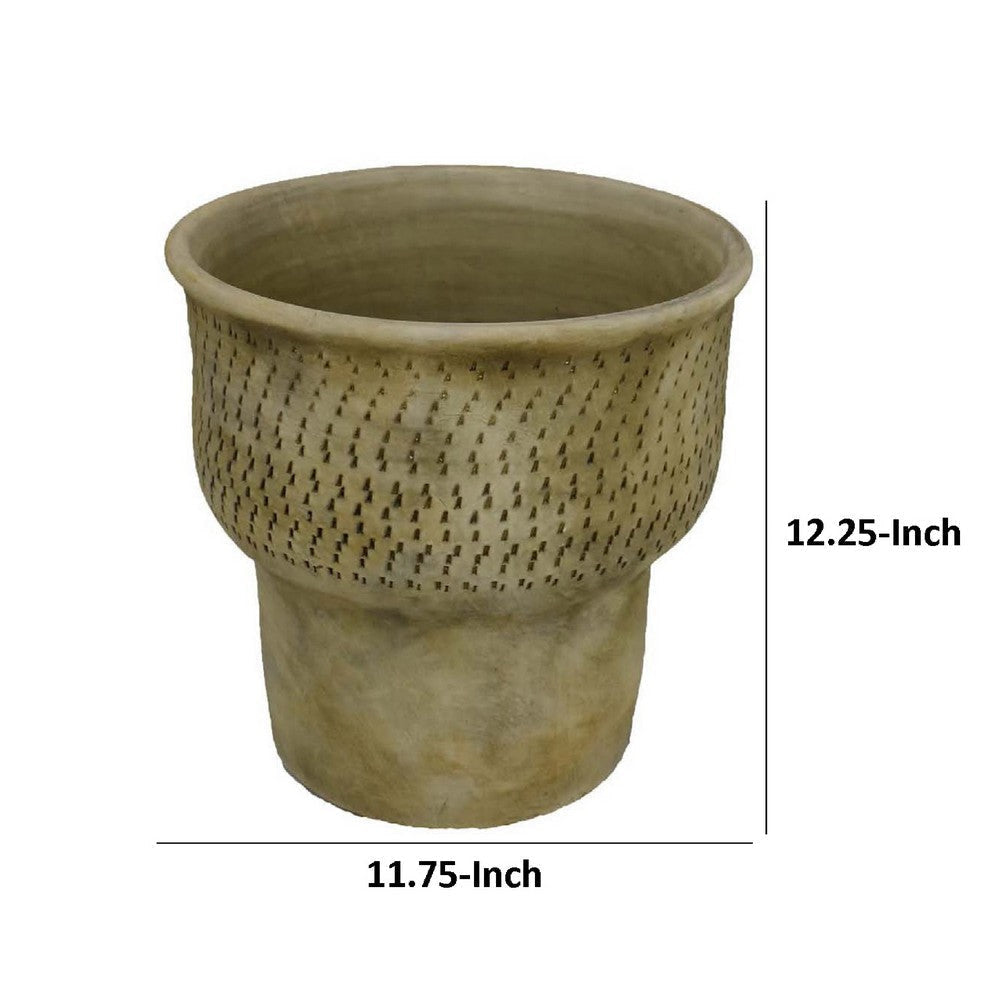 Kier Garden Planter | 12’’ Tapered Base | Antique Gray Terracotta BM335631