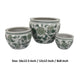Hely 3 Planter Set | Green White Floral Glazed Ceramic 16 | 12 | 8’’ BM335633