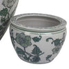 Hely 3 Planter Set | Green Vine Pattern Gray Ceramic 20 | 14 | 10’’ BM335634