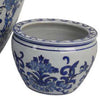 Hely 3 Planter Set | Blue Floral Vine Off White Ceramic 20 | 14 | 10’’ BM335635