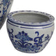 Hely 3 Planter Set | Blue Floral Vine Off White Ceramic 20 | 14 | 10’’ BM335635