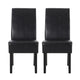 Dining Side Chair Set of 2 | Black Rubberwood | Faux Leather Cushions
