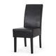 Dining Side Chair Set of 2 | Black Rubberwood | Faux Leather Cushions BM335636