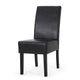 Dining Side Chair Set of 2 | Black Rubberwood | Faux Leather Cushions