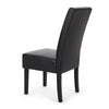 Dining Side Chair Set of 2 | Black Rubberwood | Faux Leather Cushions BM335636