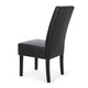 Dining Side Chair Set of 2 | Black Rubberwood | Faux Leather Cushions BM335636