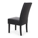 Dining Side Chair Set of 2 | Black Rubberwood | Faux Leather Cushions