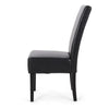 Dining Side Chair Set of 2 | Black Rubberwood | Faux Leather Cushions BM335636