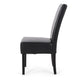 Dining Side Chair Set of 2 | Black Rubberwood | Faux Leather Cushions