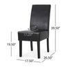 Dining Side Chair Set of 2 | Black Rubberwood | Faux Leather Cushions BM335636