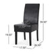 Dining Side Chair Set of 2 | Black Rubberwood | Faux Leather Cushions