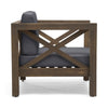 Juna Outdoor Club Chair | Charcoal Gray Water-Resistant Fabric | Wood
