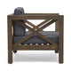 Juna Outdoor Club Chair | Charcoal Gray Water-Resistant Fabric | Wood