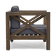 Juna Outdoor Club Chair | Charcoal Gray Water-Resistant Fabric | Wood
