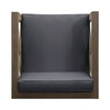 Juna Outdoor Club Chair | Charcoal Gray Water-Resistant Fabric | Wood