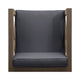 Juna Outdoor Club Chair | Charcoal Gray Water-Resistant Fabric | Wood