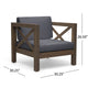 Juna Outdoor Club Chair | Charcoal Gray Water-Resistant Fabric | Wood