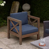 Juna Outdoor Club Chair | Charcoal Gray Water-Resistant Fabric | Wood