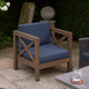 Juna Outdoor Club Chair | Charcoal Gray Water-Resistant Fabric | Wood