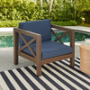Juna Outdoor Club Chair | Charcoal Gray Water-Resistant Fabric | Wood