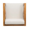 Juna Outdoor Club Chair | Beige Water-Resistant | Teak Brown Wood