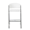 Zoy Barstool Chair Set of 2 | Ivory Faux Leather | Chrome Metal Frame