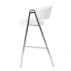 Zoy Barstool Chair Set of 2 | Ivory Faux Leather | Chrome Metal Frame