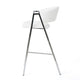 Zoy Barstool Chair Set of 2 | Ivory Faux Leather | Chrome Metal Frame