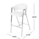 Zoy Barstool Chair Set of 2 | Ivory Faux Leather | Chrome Metal Frame BM335647